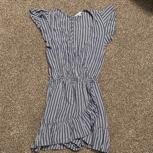 American Eagle Outfitters Navy and White Striped Women’s S Romper